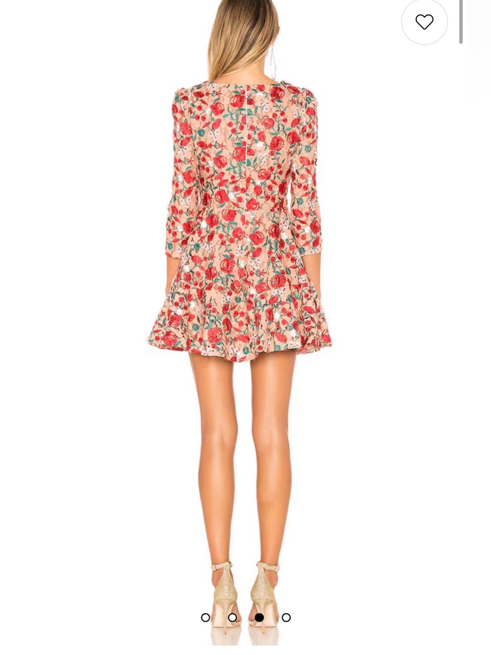 Lovers + Friends Coral Floral Deep-V Ruffle Mini Dress - Picture 3 of 6
